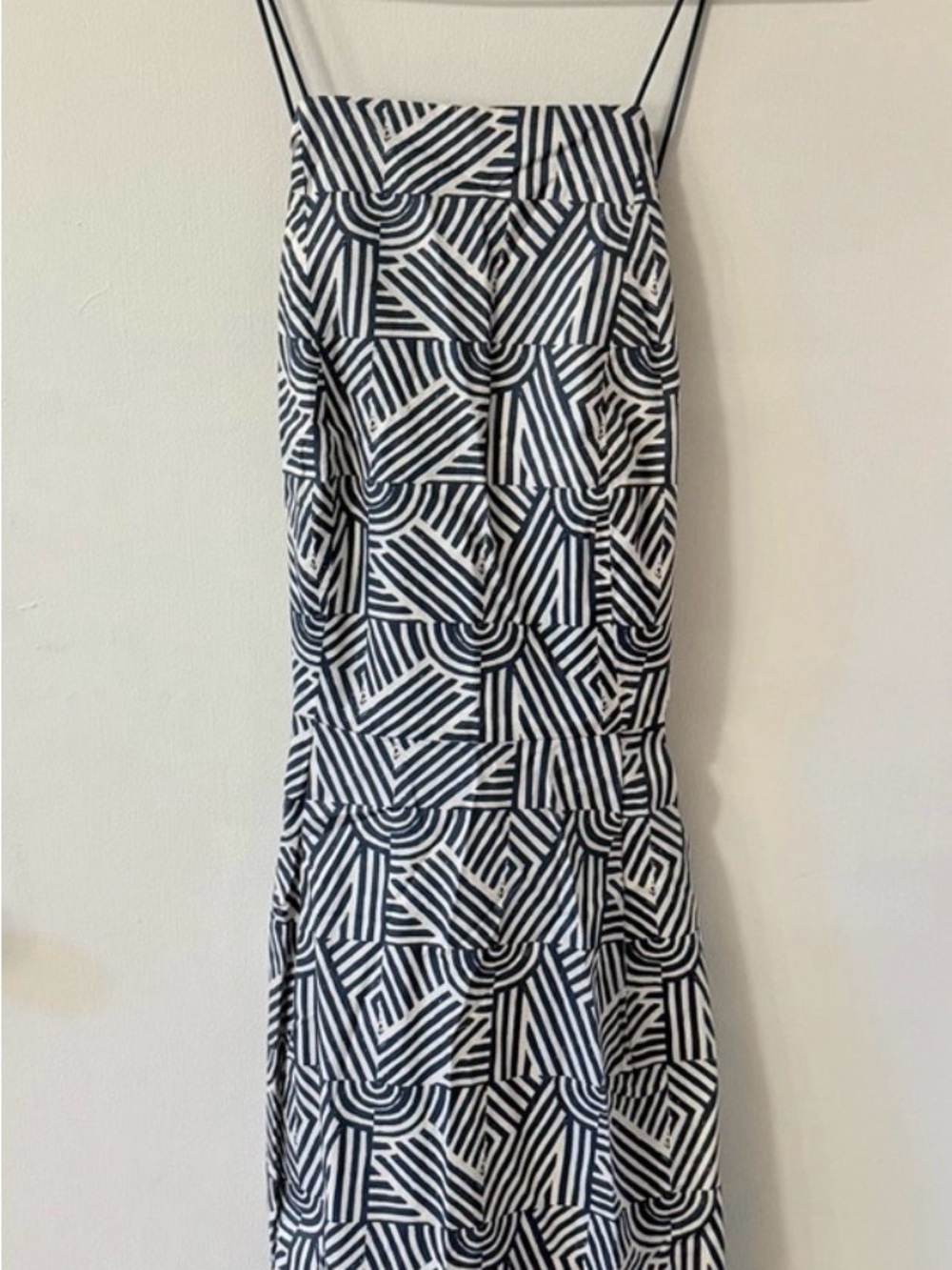 NWOT Spade Saturday Geometric Blue and White Pattern Dress